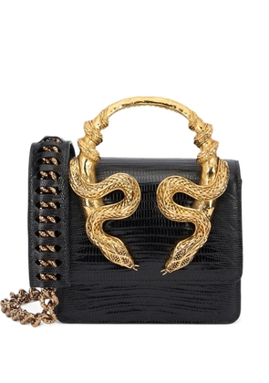 Roberto Cavalli snake-embellished chain tote bag - Black