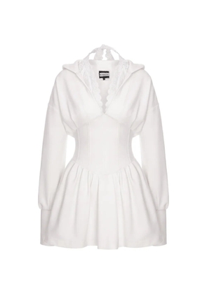 HAMZA Karol hooded dress - White