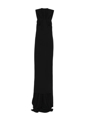 Vestiaire d'un Oiseau Libre hooded draped V-neck gown - Black