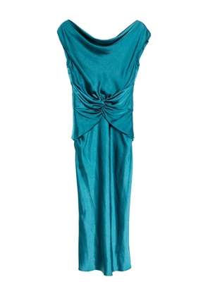 Amsale Hammered gathered dress - Blue