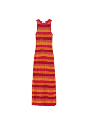 TWINSET striped knit midi dress - Red