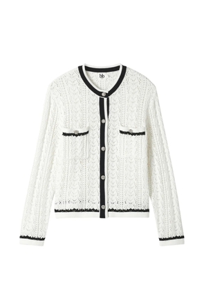 b+ab contrasting-trim cardigan - White
