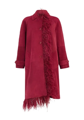 PAULA suede trench coat - Red