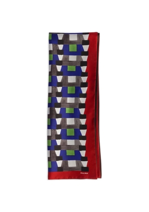 Miu Miu printed silk scarf - Blue