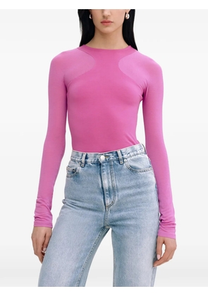 Marcella Yada sheer-panel long-sleeve top - Pink