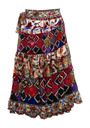 Camilla gathered panel swrap skirt