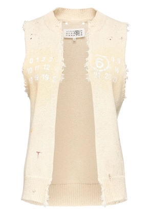 MM6 Maison Margiela Signature Numbers motif waistcoat - Neutrals