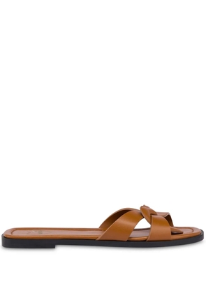 Love Moschino leather slides - Brown