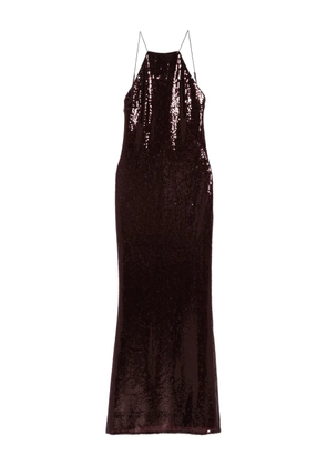 Patrizia Pepe sequinned halterneck dress - Red