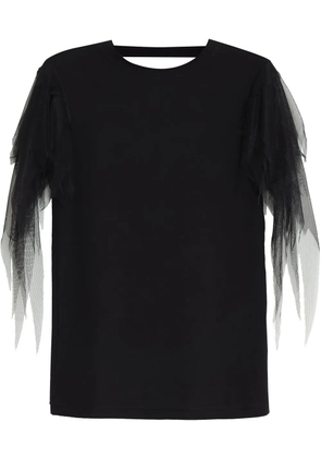 Gloria Coelho Destroyed-sleeve T-shirt - Black