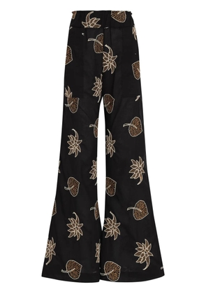 Brigitte floral-print trousers - Black