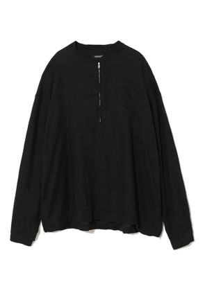 Undercover zip-front linen top - Black