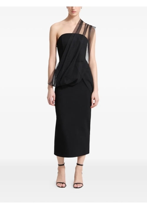 Marcella Dianne strapless mesh-scarf midi dress - Black