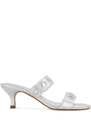 Bernardo Bernardo 1946 eyelet-embellished heeled sandals - Silver