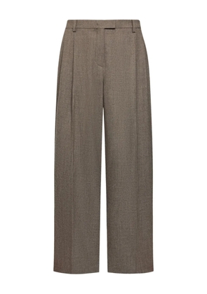 12 STOREEZ Drago pleated wide-leg trousers - Brown
