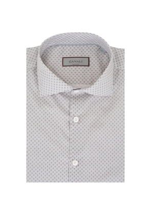 Canali medallion-print cotton shirt - Neutrals