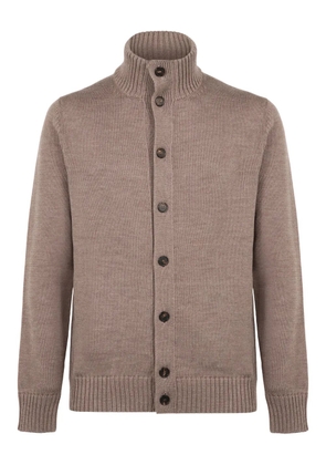 slowear button high-neck cardigan - Neutrals