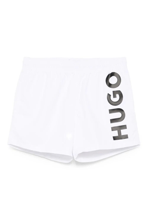 HUGO logo-printed swim shorts - White