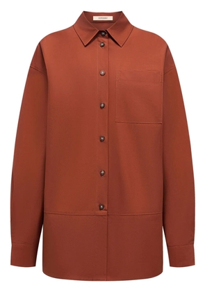 12 STOREEZ drop-shoulder cotton shirt - Brown