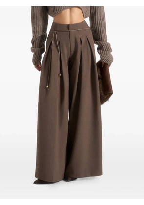Manière De Voir Flora pleated belted trousers - Brown