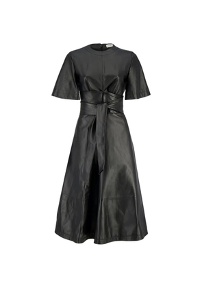 Altuzarra Kirsty gathered leather midi dress - Black