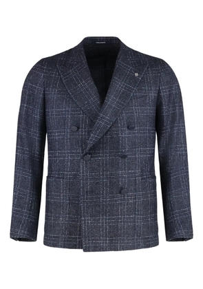 Tagliatore double-breasted checked jacket - Blue