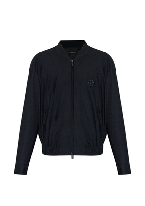Giorgio Armani logo-embroidered bomber jacket - Black