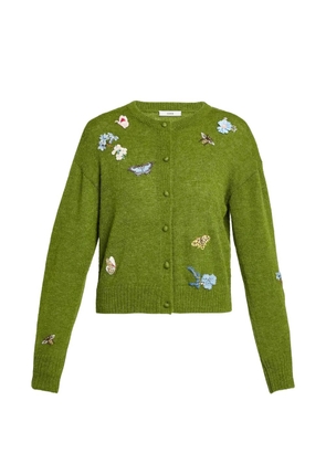 ERDEM long-sleeve crew-neck cardigan - Green