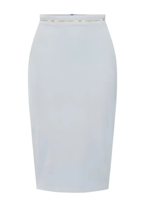 Elisabetta Franchi logo-waistband mid skirt - Blue