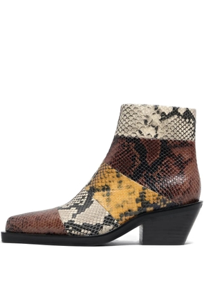 Bimba y Lola 40mm zip leather boots - Brown