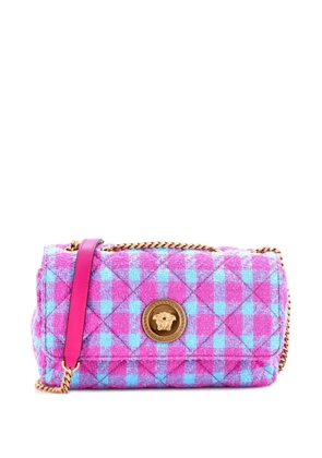 Versace Pre-Owned Medusa Icon Chain Flap Bag Quilted Tweed East West shoulder bag - Pink