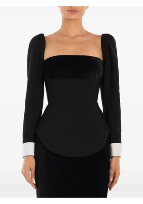 POST MERIDIEM velvet long-sleeve top - Black