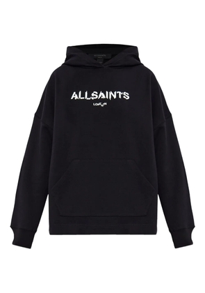 AllSaints Static graphic-print hoodie - Black