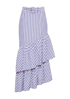 Cara Cara Terra striped ruffled maxi skirt - Blue