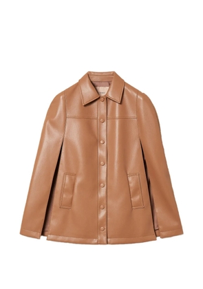 TWINSET button faux-leather cape jacket - Brown