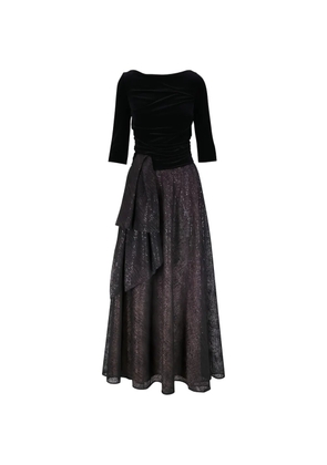 Talbot Runhof ruched-detail two-toned dress - Black