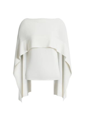 Alberta Ferretti cape-detail top - White