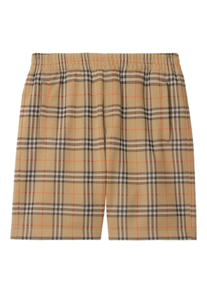Burberry checked jersey shorts - Neutrals