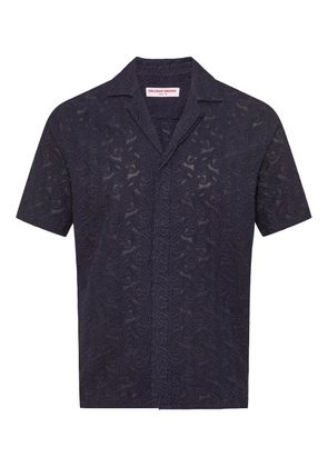 Orlebar Brown embroidered-details short-sleeve shirt - Blue