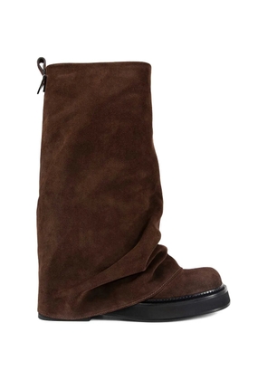 The Attico Robin suede combat boots - Brown