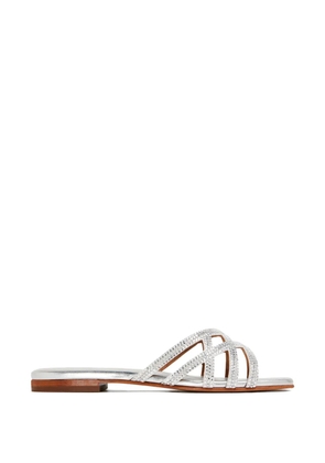 NICOLI Zuri rhinestone criss cross sandals - Silver
