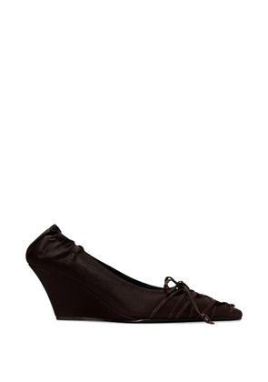 Tory Burch lace-up wedge pumps - Brown