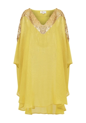 SANA OSMANI Chloris hooded sequin mini dress - Yellow