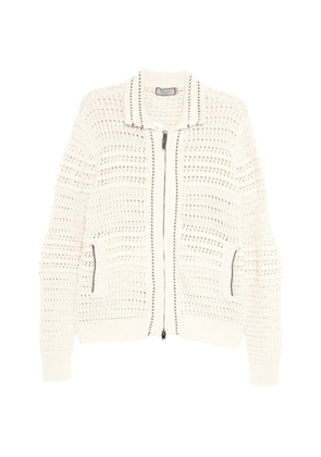 Canali zip knitted cardigan - Neutrals