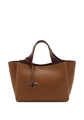 Tod's mini textured charm tote bag - Brown