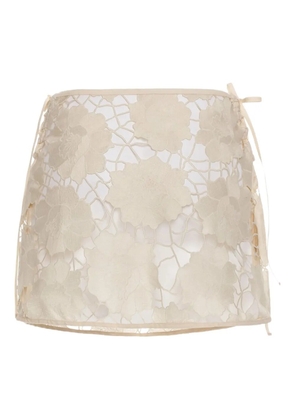 Agua Bendita Karla floral-lace beach cover-up - Neutrals