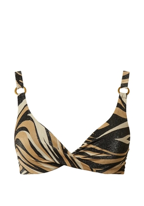 TWINSET zebra-print bikini top - Black