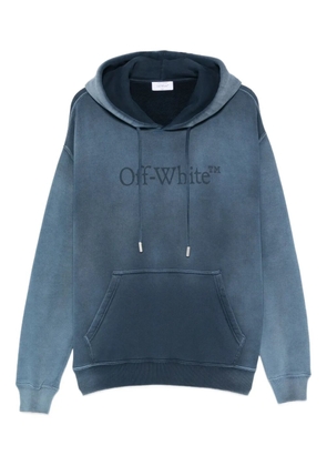 Off-White logo-embroidered hoodie - Blue