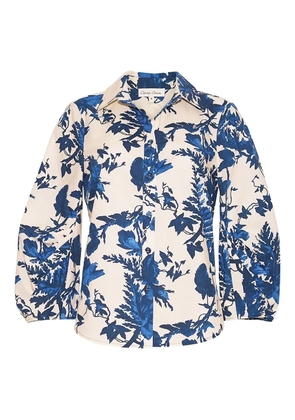 Cara Cara floral-print balloon-sleeve shirt - White