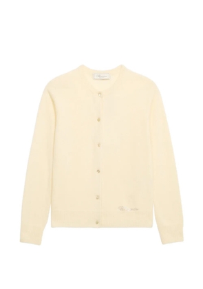 Blumarine strass embroidered cashmere cardigan - Neutrals